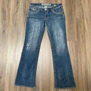 Y2K bootcut hydraulic distressed faded jeans